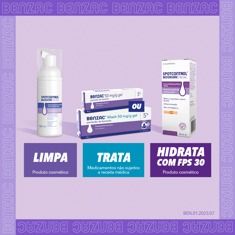 Limpa, trata e hidrata com Benzac